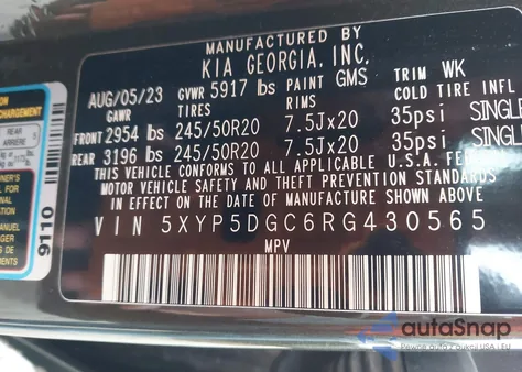 2024 Kia Telluride Sx Prestige X-Line from USA, damaged, VIN 5XYP5DGC6RG430565